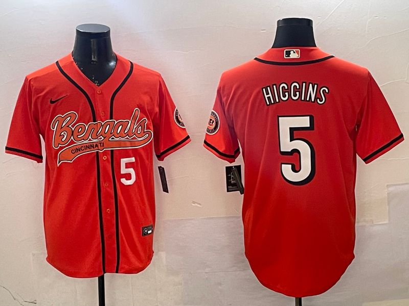 Men Cincinnati Bengals #5 Hiccins Orange Joint Name 2025 Nike Limited NFL Jersey style 3->cincinnati bengals->NFL Jersey